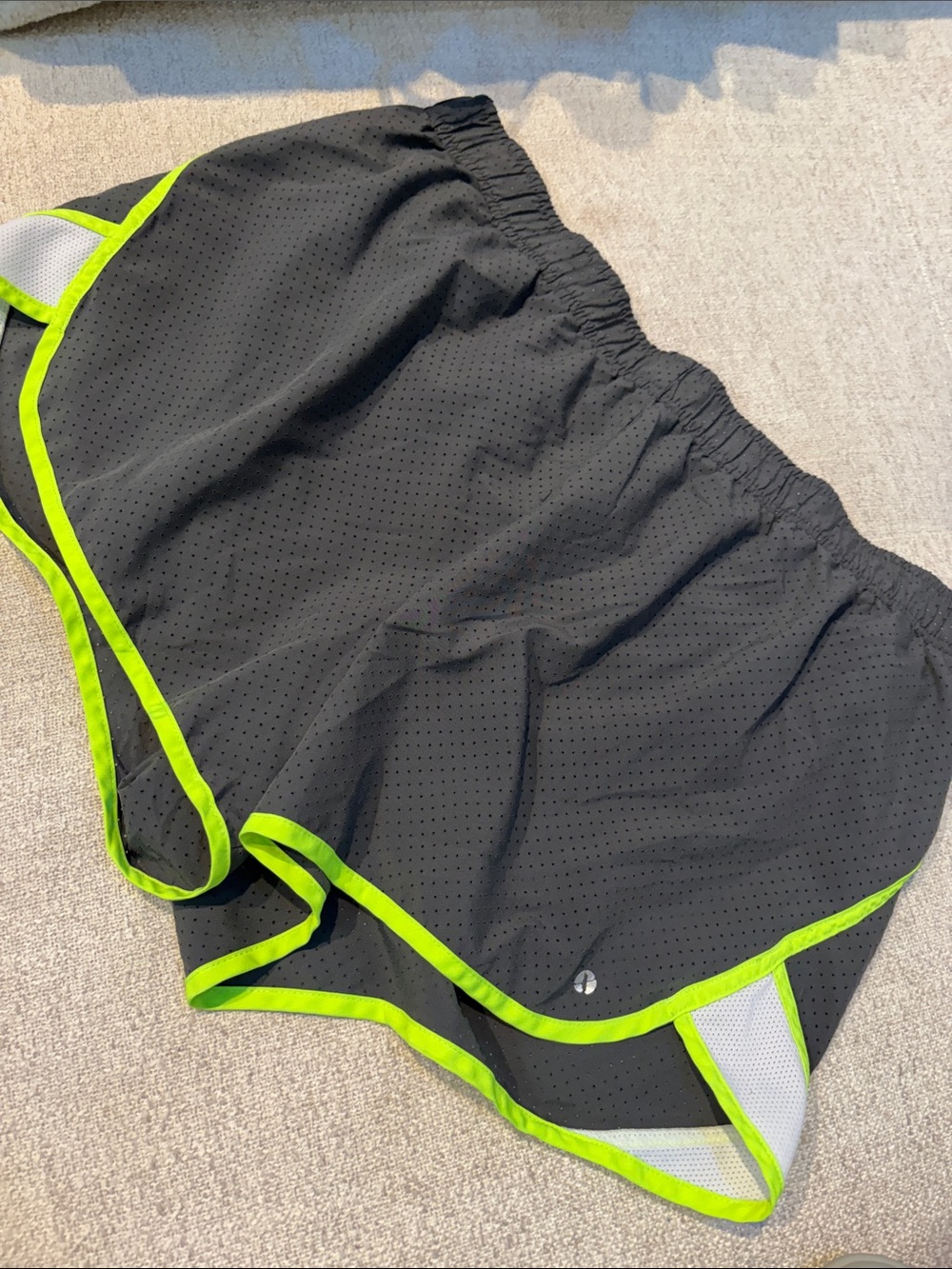 Xersion Black Athletic Shorts with Neon Green Trim